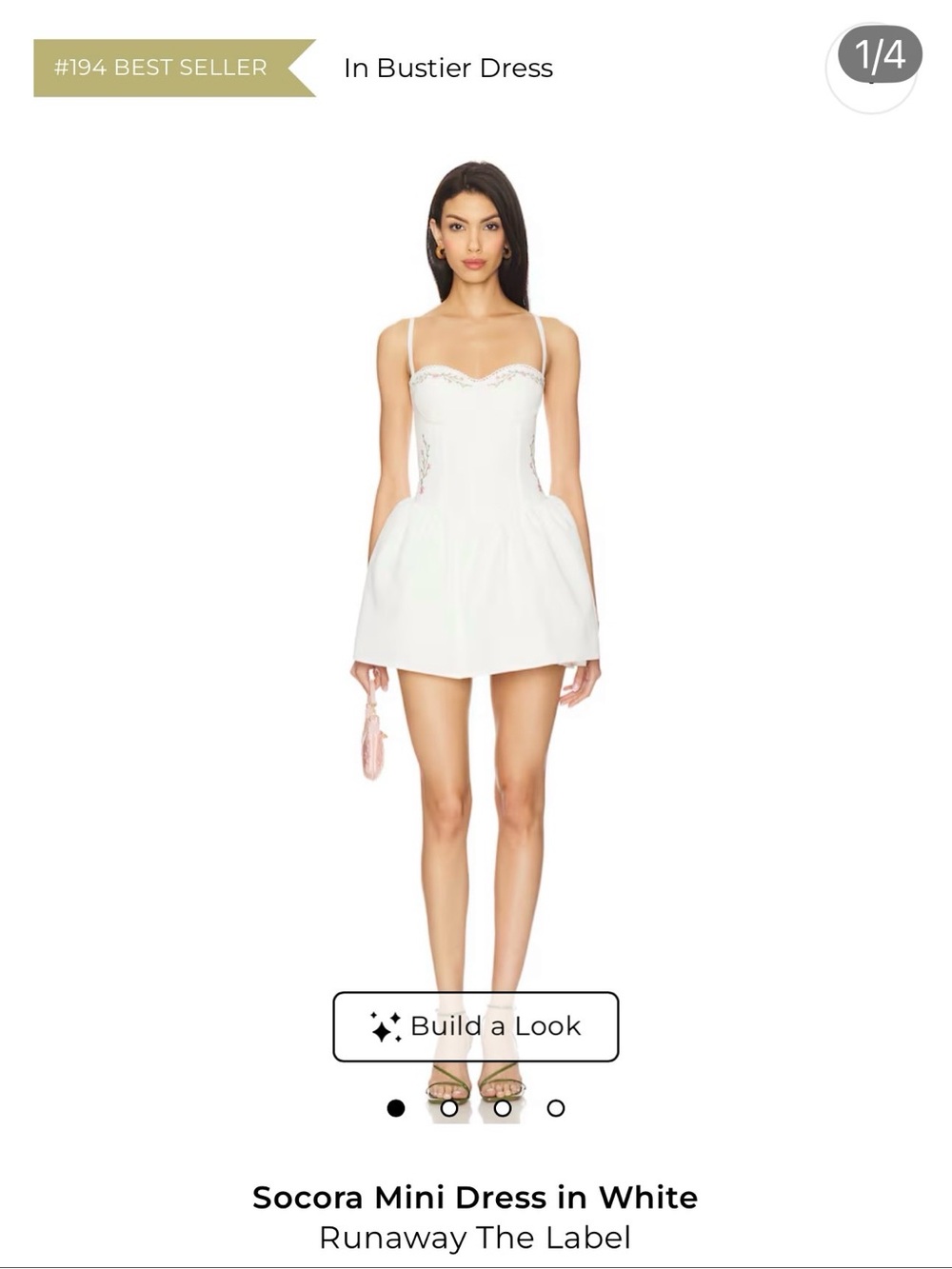 White Bustier Mini Dress with Lace Trim worn once